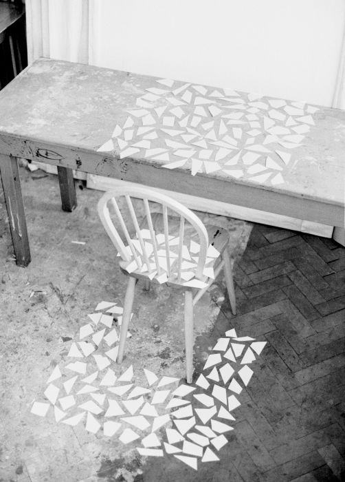 Fragments on table and chair